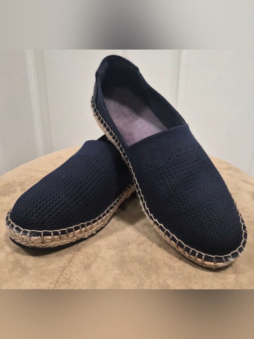 Cole Haan Women’s Navy Knit Espadrille Flat Slip-On Round Toe US 7.5